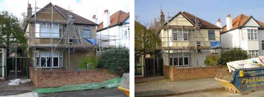 Two storey extension consisting new kitchen, dining room, conservatory, bedroom and en-suite bathroom.