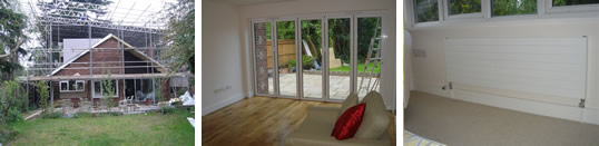 Ground floor extension including made to measure aluminium by-fold doors